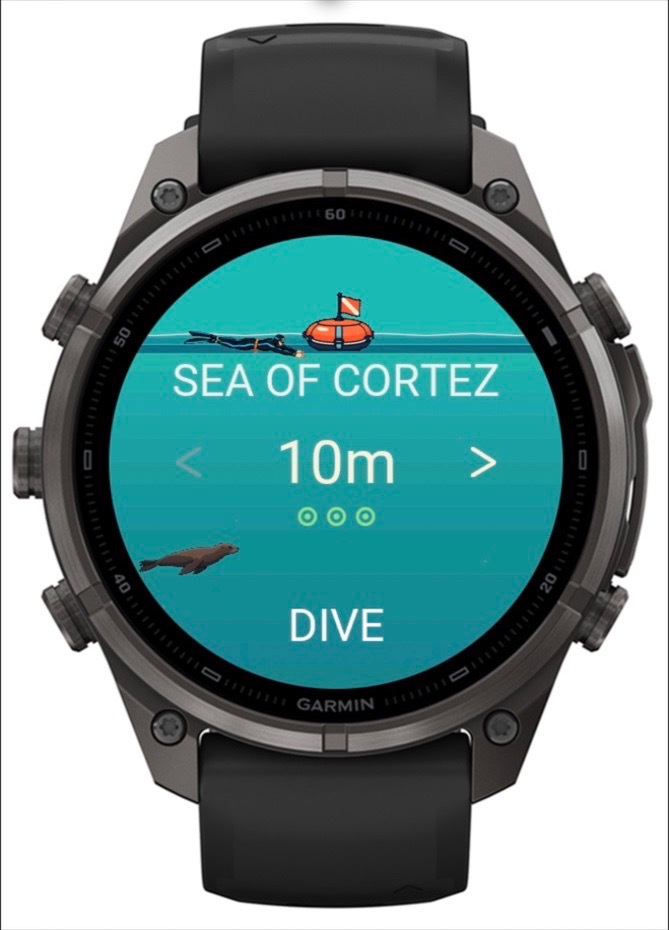 Deep Line sea and depth selection on a Garmin fēnix 9 Pro