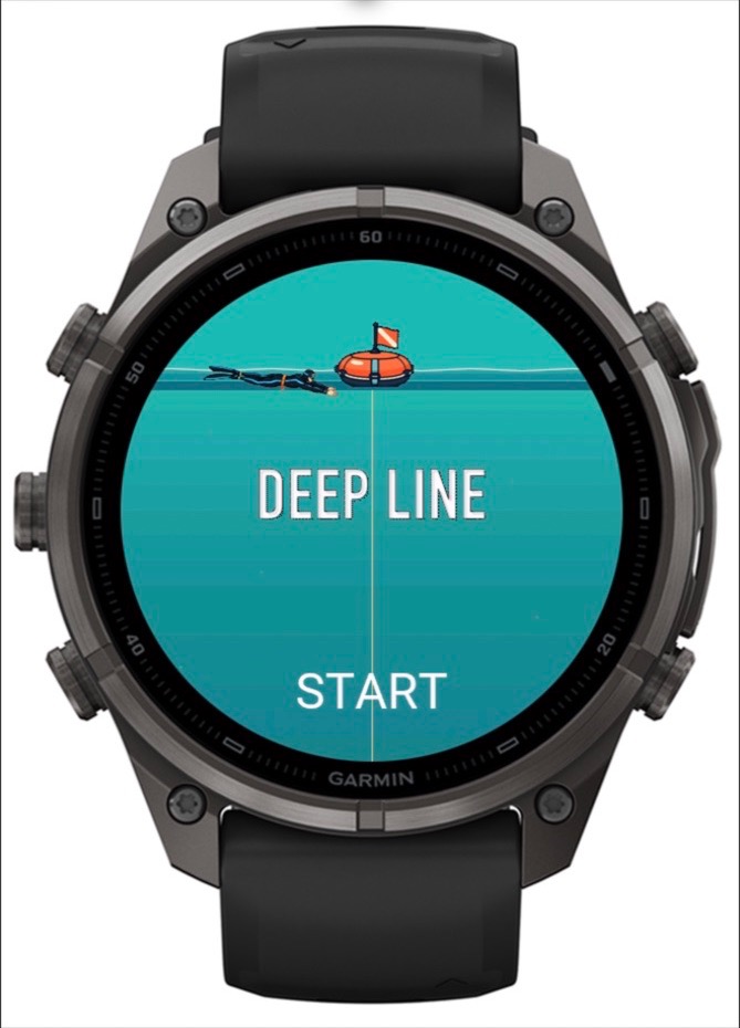 Deep Line title screen on a Garmin fēnix 9 Pro